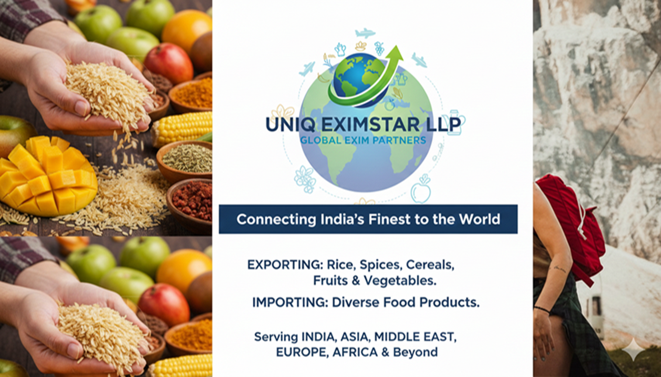 Export and import of rice, spices and cereals from India